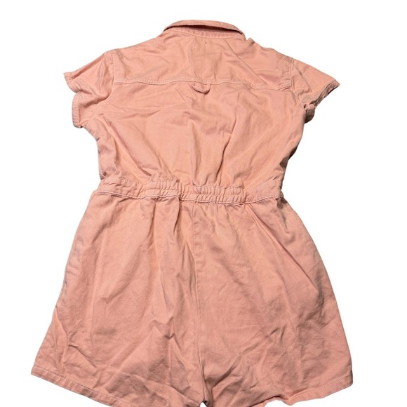 🌸 BDG Joey Short Sleeve Romper 🌸 Coral Button-Up Utility Coverall L 🔥 - Picture 3 of 6